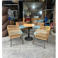 bàn ghế mây nhựa sân vườn