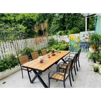 Bộ bàn ghế ăn nhôm đúc sân vườn